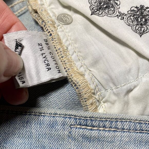 Lovers + Friends Ricky Mid -Rise Skinny Jeans Distressed Faded Step Hem Blue Siz - Picture 14 of 15